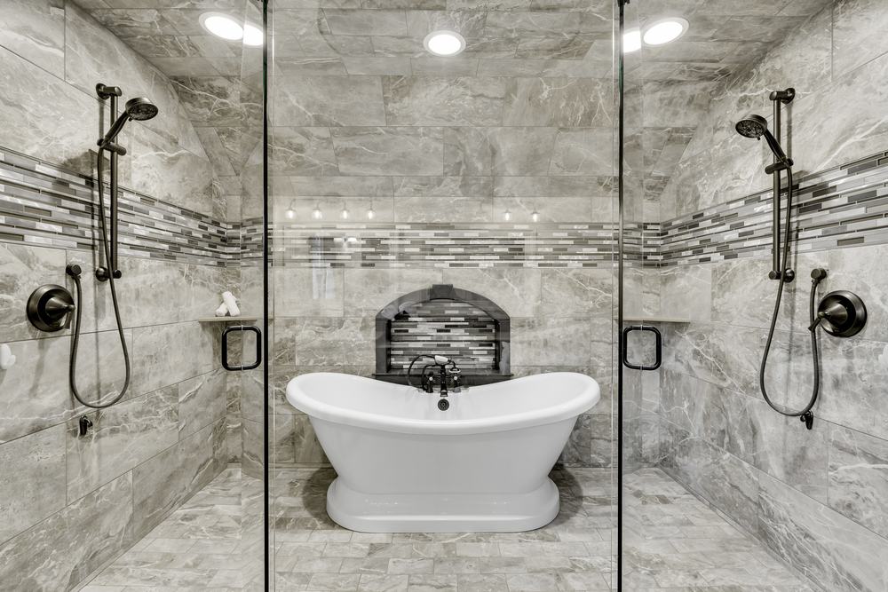Primary bath with soaking tub