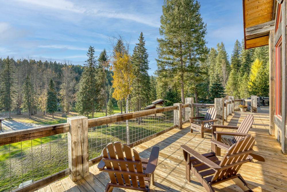Deck with Adirondack chairs