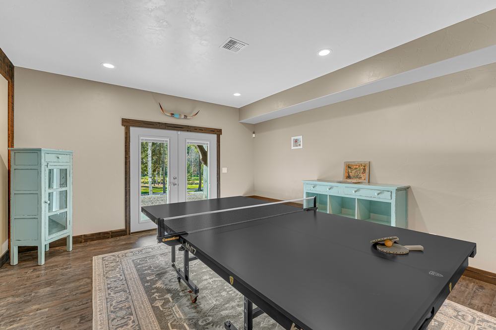 Game room with ping-pong table