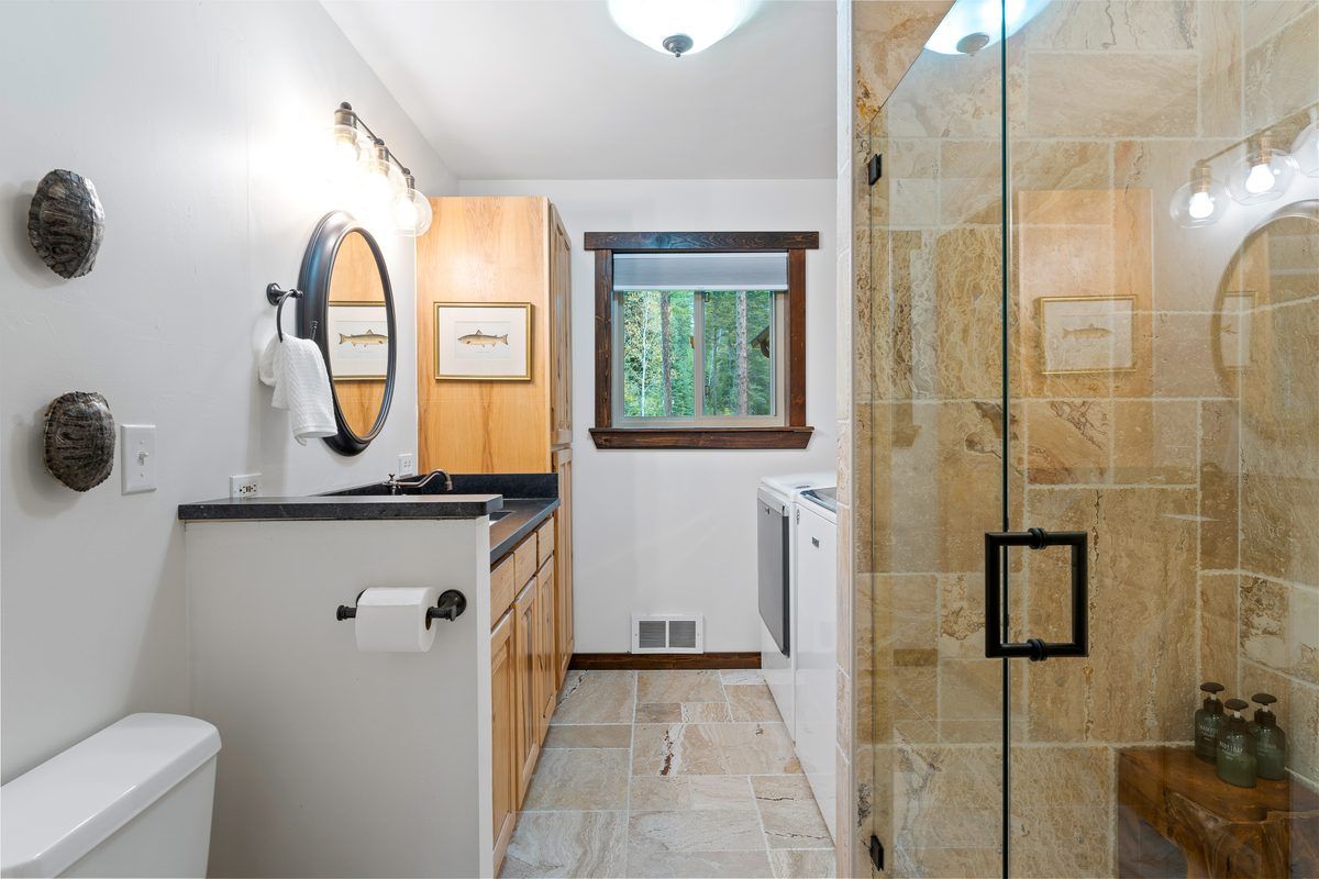 Bathroom with glass shower