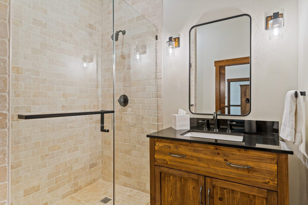 Tiled walk-in shower